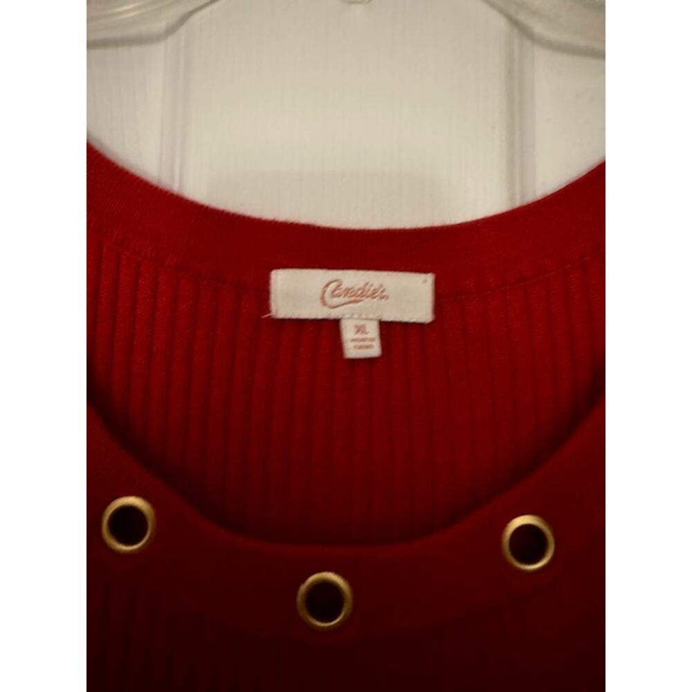 Flowy Red Knitted Dress By Candie's Size XLarge - Picture 4 of 7